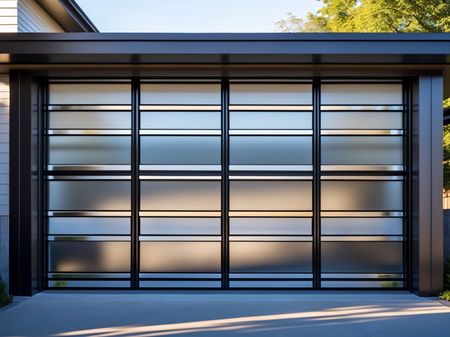 Modern Steel Garage Doors with Windows Installation Cedar Park TX
